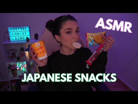 ASMR | Trying JAPANESE SNACKS and CANDY (Whispering in Spanish and English) | Lonixy ASMR