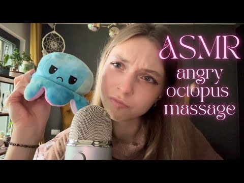ASMR • giving my angry octopus plushie a head massage 🐙✋️🏻✨
