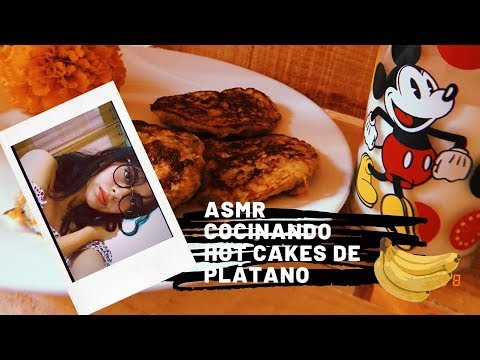 ASMR/ Cocinando hot cakes de plátano🍌 / Relajante/ ASMR en español/Andrea ASMR 🦋
