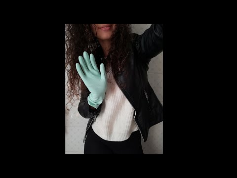#Asmr - Leather jacket and Leather gloves 🧤🧥 Rubber glove - Super fan request (Level 5)