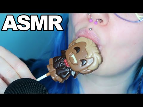ASMR Chocolate Licking/Sucking [Vampire Halloween Lollipop] 🧛🍫