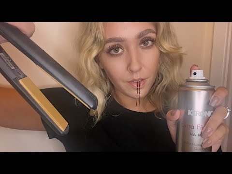 ASMR Giving You a Relaxing Haircut and Hairstyle (Cutting, Curling and Giving You An Updo) Roleplay