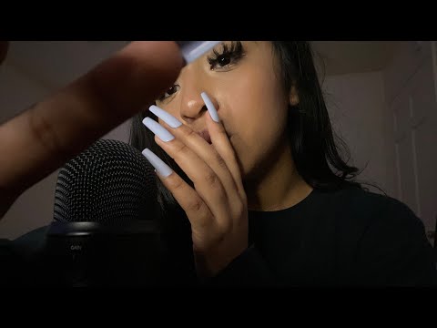 😴RELAXING WHISPERS+MIC SCRATCHING💓WITH LONG NAILS 💅