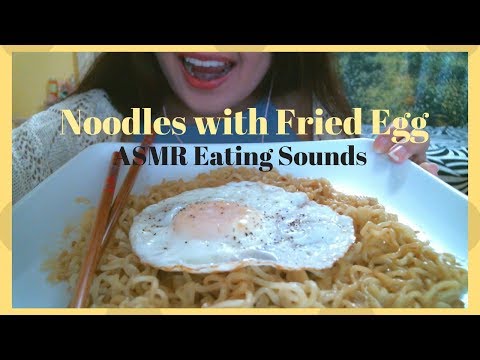 ASMR Eating Noodles and Fried Egg | Eating Sounds