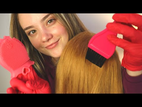 ASMR GREASY HAIR SCALP CHECK ROLEPLAY! Treatment, Brushing, Gloves