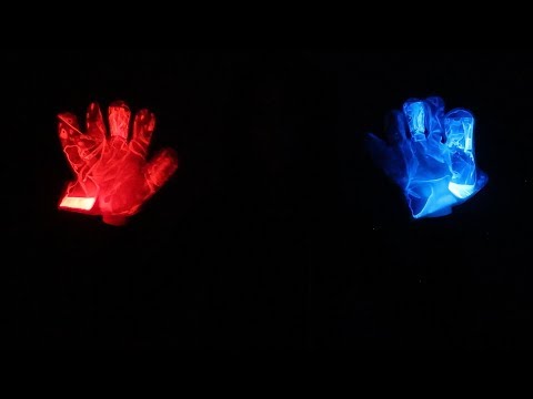 ASMR Crinkly glowing gloves // Hand movements // Ear touching