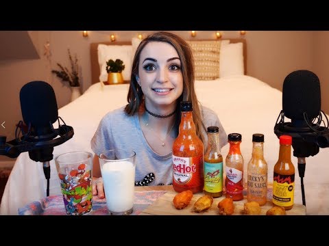 Eating the HOTTEST Wings ASMR Challenge