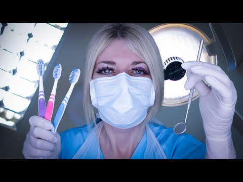 ASMR Dental Exam and Cleaning - Choose Your Toothbrush - Picking, Scraping, Brushing, Latex Gloves