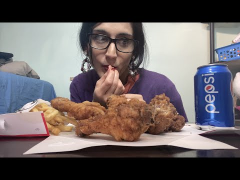 ASMR EATING KFC (MY DINNER) Mostly Whispering with eating Food 🍗