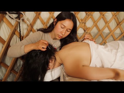 Tracing & Drawing on Skin, Massaging Acupoints on Back, Arms, Legs, Feet & Scalp (Real Person ASMR)