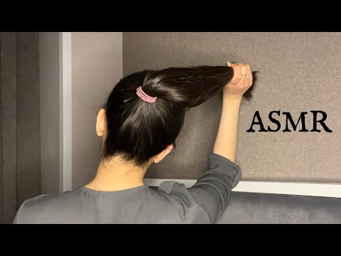 ASMR | Beushing My Hair, Putting it Into High/Low Ponytail, Bun &… #asmr #hairplay #ponytail