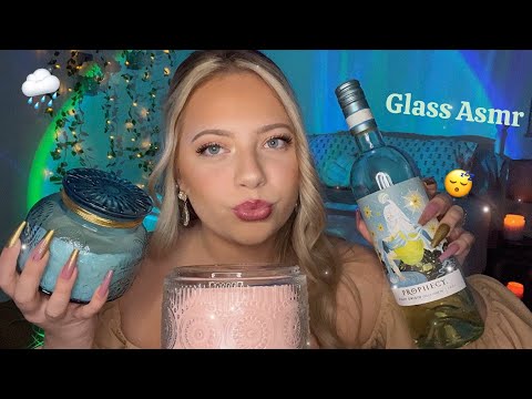 Asmr Tingly Glass Triggers with Soft Rain 🌧️ for sleep & relaxation 😴
