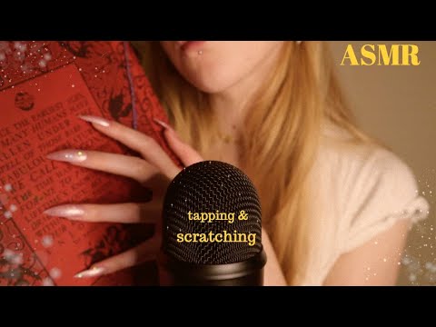ASMR | long nails ✨ book tapping and tracing ✨slow and fast scratching