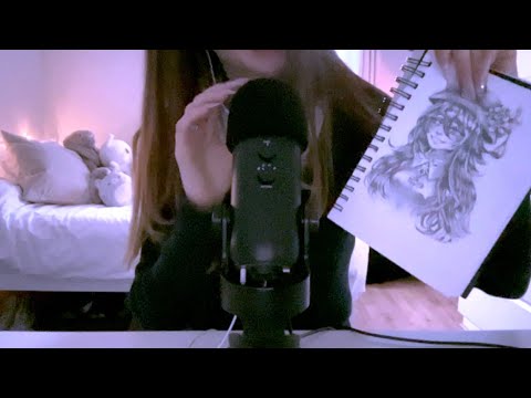 ASMR ☾⋆:*･ﾟrambles and hand sounds✨(pokémon, showing my art, and more)