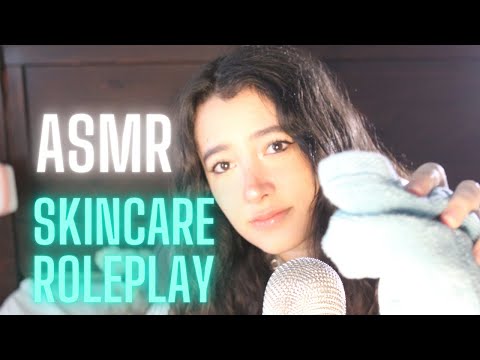 ASMR 🧴😊loving friend cares for your skin before bed *skincare routine roleplay*