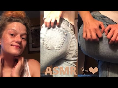 ASMR | jeans scratching fast // soft whispering ASMR storytime//skin scratching// shirt scratching