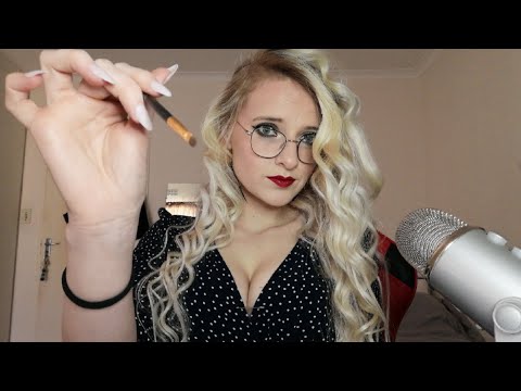 ASMR there's something in your eye (eye exam triggers) / semi-inaudible whispering
