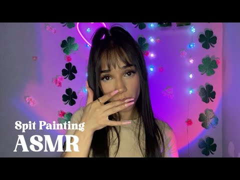 Fast & Aggressive Spit Painting 🫦 (wet mouth sounds, hand movements)