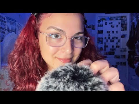 ASMR | fluffy mic triggers with mouth sounds + visuals