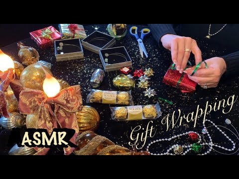 ASMR Gift wrapping/Christmas (No talking) paper crinkles & taping