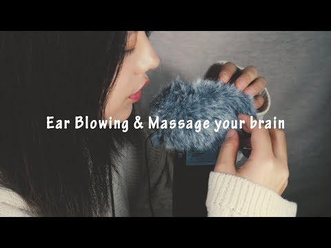 [ASMR] Ear Blowing and Breathing & Massage your brain | binaural | brush, ear pick, cotton swab
