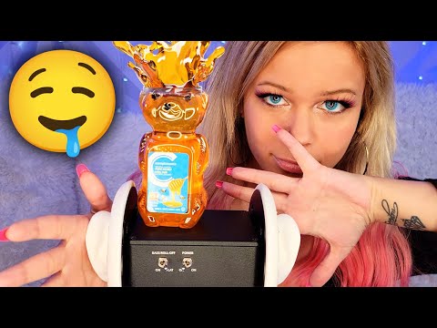 ASMR Ear Massage and Whispering 🍯🤤 Honey on your EARS 🍯🤤