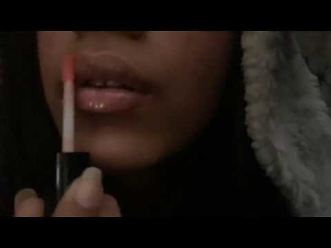 ASMR Lip Gloss Application, Mouth Sounds and Tapping
