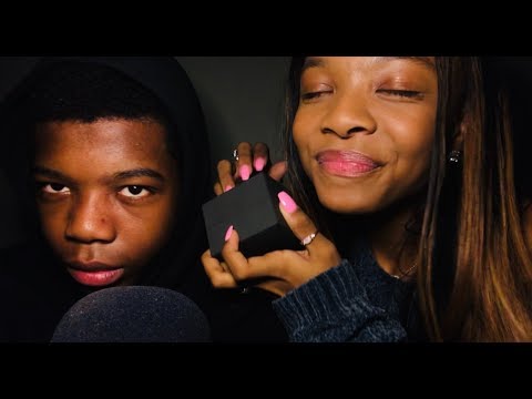 ASMR - me and my brother try to give you asmr :D (multiple triggers!!)