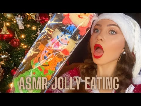 ASMR | Eating Christmas Candy 🎄 Mouth Sounds, Close Up Soft Whispers Sweet Triggers for Relaxation
