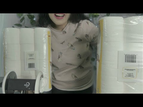 ASMR♥ Crinkle Sounds Plastic Package Toilet Paper(3DIO BINAURAL){crinkle sounds to Make You Tingle}🧻