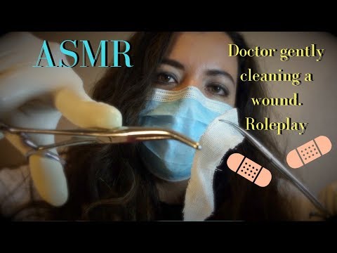 ASMR cleaning a wound