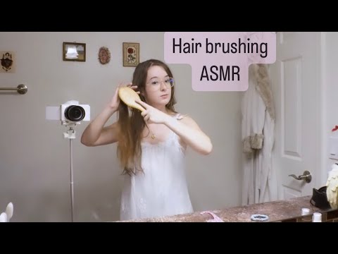 ASMR hair brushing 🎀