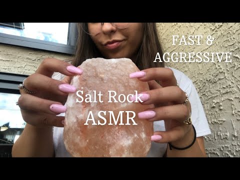 Fast & Aggressive Salt Rock Lamp Scratching ASMR Outdoors (lofi)