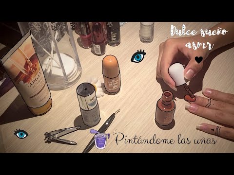 ASMR Español - Pintando mis uñas 💅🏼/ manicure relajante / nail care / hand massage (soft spoken)