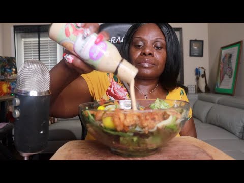 I'M THE BOSS TODAY | SUPER GREEN CHUNKY LOBSTER SALAD ASMR EATING SOUNDS