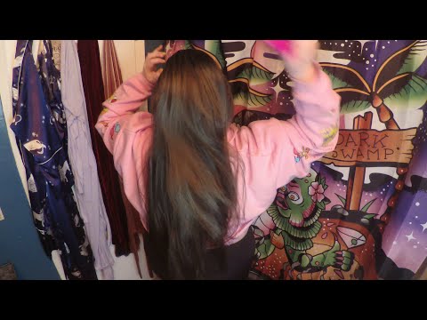 ASMR tingly gentle brushing real length hair bbw belly ( no edits, no extensions ) ~ No Speaking ~