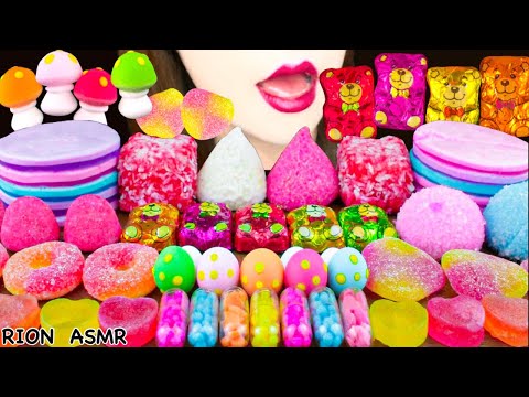 【ASMR】CANDY PARTY💗⭐️ EDIBLE CAPSULE CANDY,SUGAR MUSHROOM,FROZEN CHOCOLATE  MUKBANG 먹방 EATING SOUNDS
