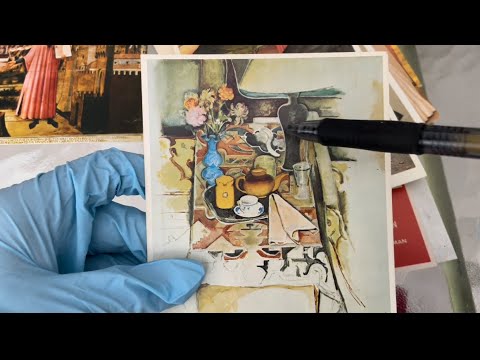 Tracing Old Postcards| Latex Gloves | Show and Tell ASMR