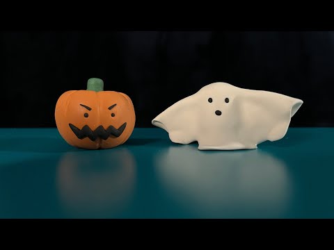 How To Make Air Dry Clay Ghost + Pumpkin (ASMR Whispering)