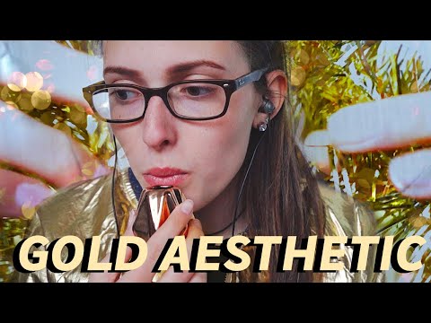 ASMR GOLD AESTHETIC (mouth sounds, tapping)