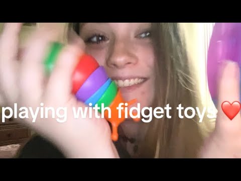 ASMR | fidget toys/rainbow slug/pop it/soft spoken/color association/ADHD triggers