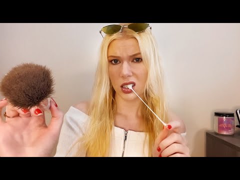 ASMR 😒The Mean Girl Does Your Makeup in Class *gum chewing, whispers*