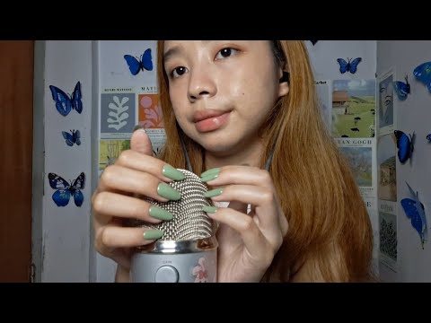 ASMR mic scratching & tapping with new nail 💕