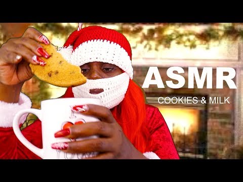 Cookies And Milk MIC ASMR Eating Sounds | SANTY