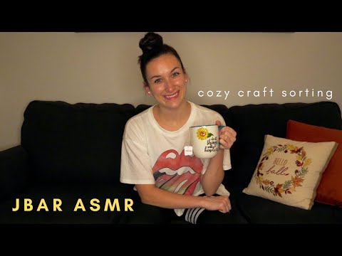 Cozy Craft Sorting ASMR | Unintelligible whispers | Relax while studying/working