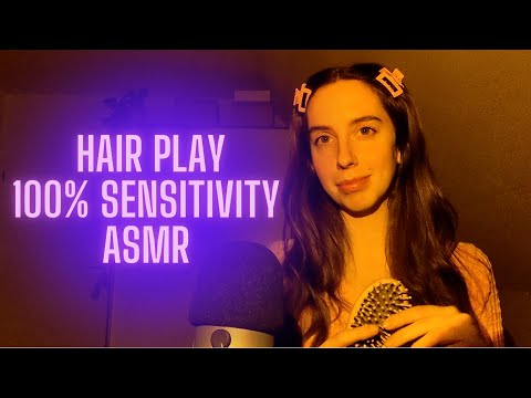 ASMR | Hair Play 100% Sensitivity for Ultimate Tingels | Crispy & Soft Sounds Hair-clips & Ponytail