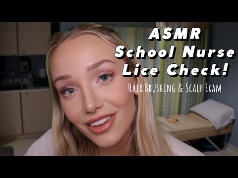 ASMR Lice Check School Nurse | relaxing hair brushing + scalp examination