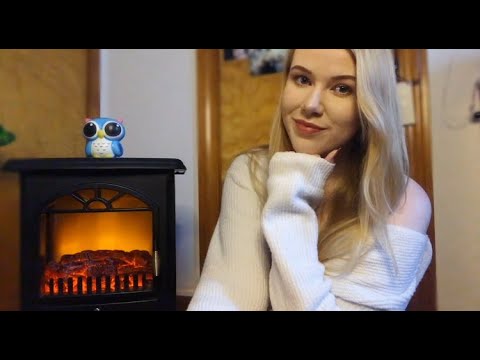 Hand Movements with Mouth Sounds/Rambling *Cozy Fireplace ASMR*