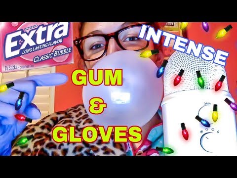 ASMR ~ ((INTENSE)) GUM & GLOVES (up close chewing & popping!) 💖💖💖