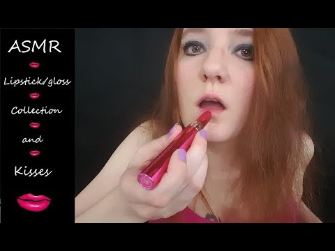 ASMR Lipstick and Gloss Collection and Kisses